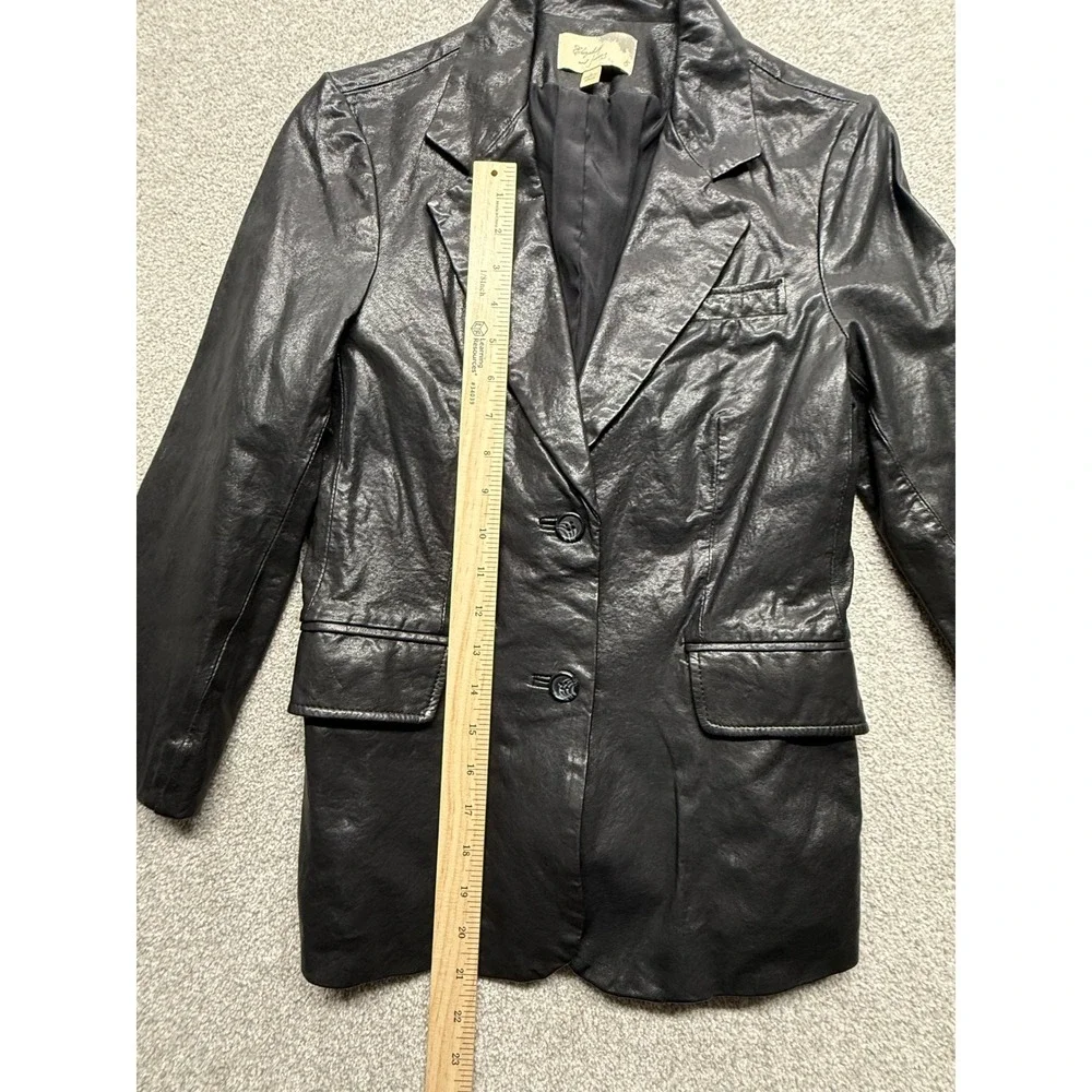Elizabeth and James‎ Black Leather Blazer Jacket Women's Size 8